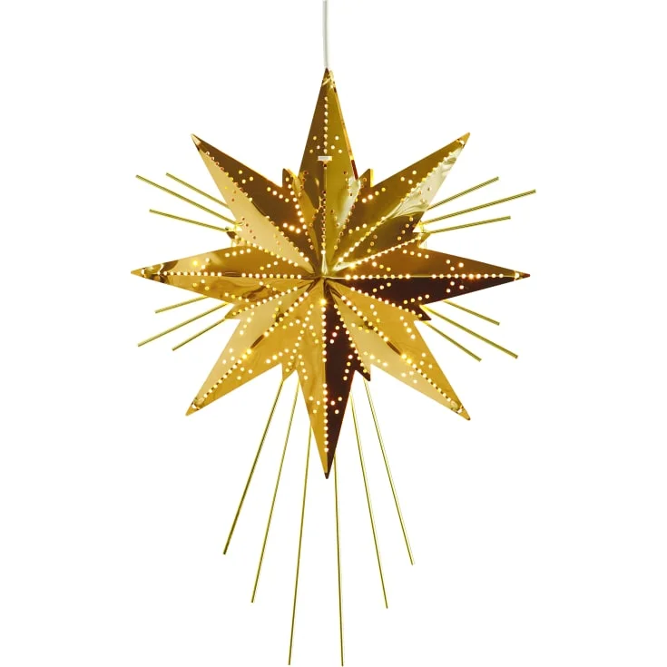 Star Trading Mini Luxe julestjerne med lys, 25 cm, messing | 797-00