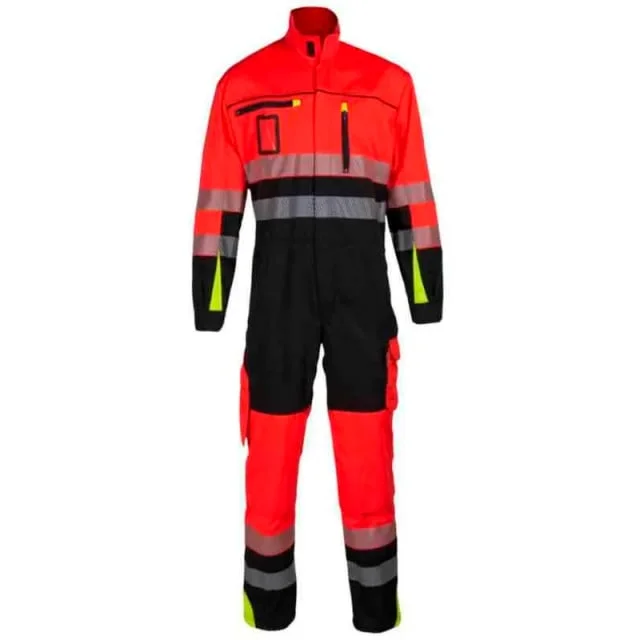 Bekken & Strøm Gjøvik kjeledress, HiVis kl 3, unisex, str. 60, rød/sort | 608843