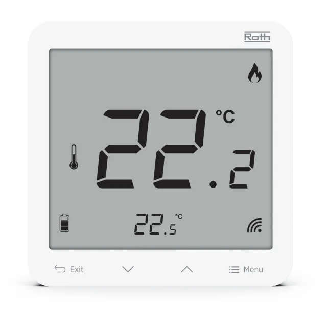 Roth Touchline SL Pluss romtermostat, trådløs, med fuktighetsensor, hvit | 17466397.190